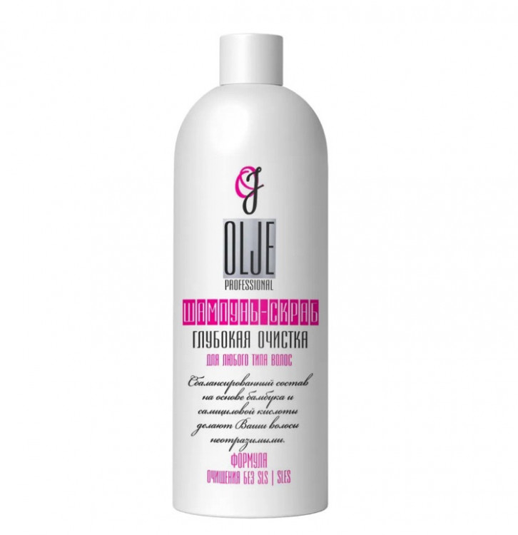 OLJE Шампунь – скраб глубокая очистка для любого типа волос, 1000 мл в Смоленске